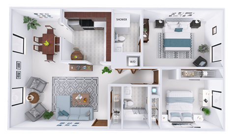 a floor plan of a house with a bedroom and a bathroom